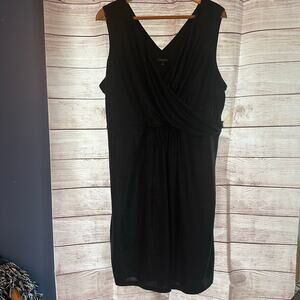 Lane Bryant dress black sleeveless fit and flare lined v neck Size 24
